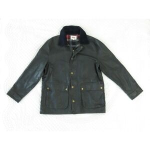 Stafford Prep Mens LG Waxed Cotton Jacket Coat Corduroy Trim Ivy League Wooster